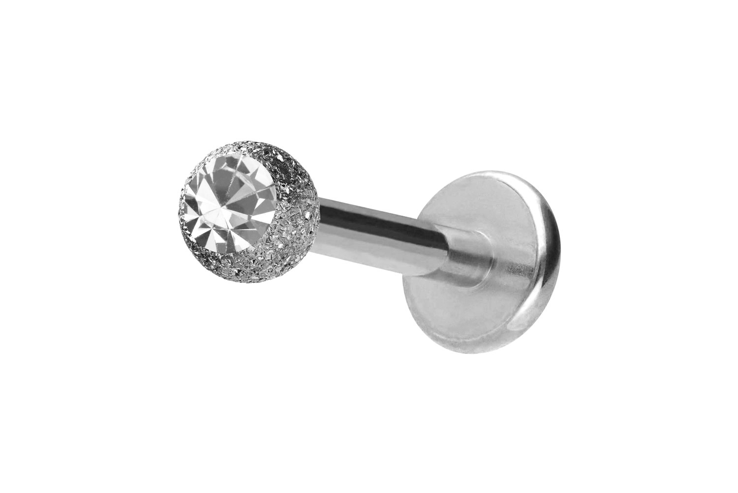 Chirurgenstahl Labret Piercing DIAMANTOPTIK + KRISTALL